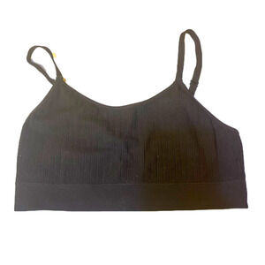 AUDEN Black Sports Bra Light Lining Junior Medium Adjustable Straps Ribbed